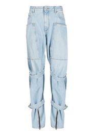 The Attico Alec high-waisted buckled jeans - Blu