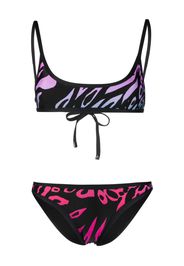 The Attico gradient animal print bikini - Nero