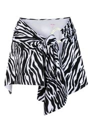 The Attico zebra print beach cover-up - Nero