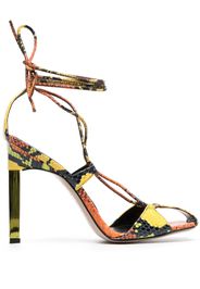 The Attico Adele 105mm python-print sandals - Arancione