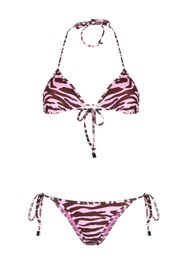 The Attico zebra-print bikini - Marrone