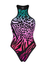 The Attico animal-print racerback swimsuit - Rosa