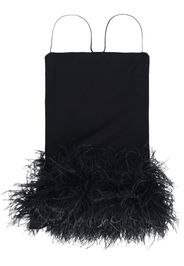 The Attico Fujiko feather-trim minidress - Nero