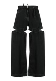 The Attico cut-out wide-leg jeans - Nero