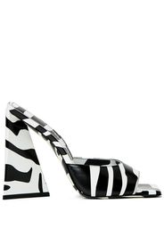 The Attico Devon zebra-print 115mm mules - Nero