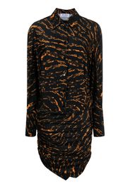 The Attico abstract-patterned shirt dress - Nero