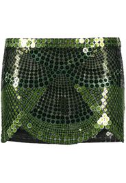 The Attico sequin-embellished mid-rise miniskirt - Verde