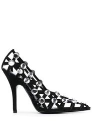 The Attico Grid 105mm rhinestone-embellished pumpss - Nero