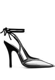 The Attico Venus 100mm crystal-embellished pumps - Nero