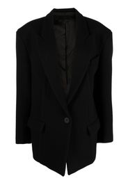 The Attico Glen cropped single-breasted coat - Nero