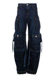 The Attico Jeans in stile cargo Fern a gamba ampia - Blu