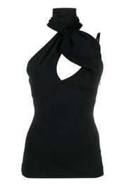 The Attico Tina crossover-neck top - Nero