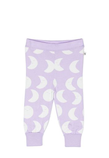 the bonnie mob Travis moon-print knitted trousers - Viola