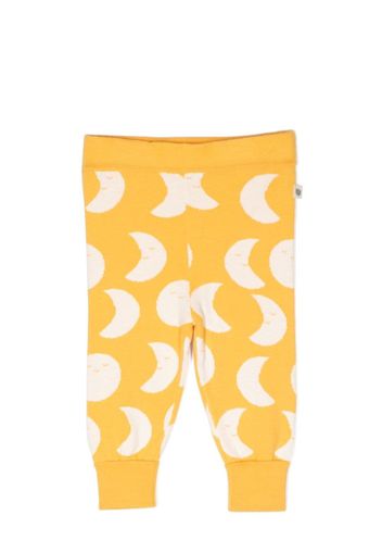 the bonnie mob Travis moon-print knitted trousers - Giallo