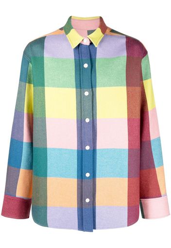 The Elder Statesman check wool-cashmere shirt - Verde