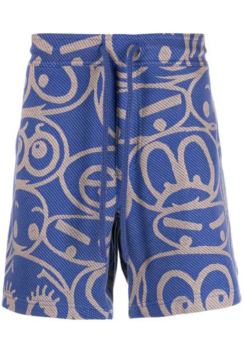 The Elder Statesman graphic-print bermuda shorts - Blu