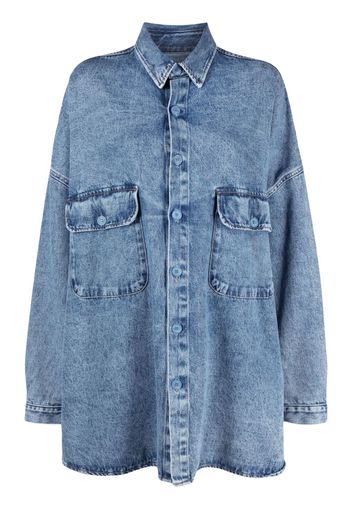 The Frankie Shop Dallas button-up oversized denim shirt - Blu