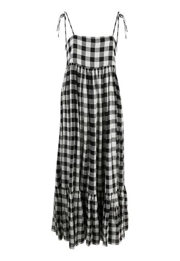 The Great. The Dainty gingham midi dress - Nero