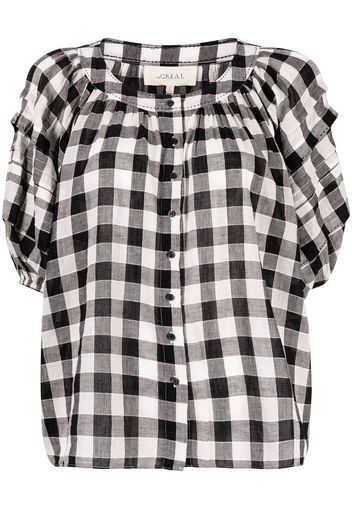 The Great. The Carriage gingham blouse - Nero