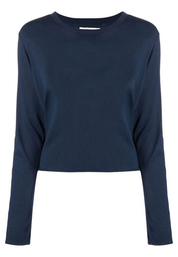 The Great. T-shirt crop a maniche lunghe - Blu