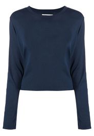 The Great. T-shirt crop a maniche lunghe - Blu