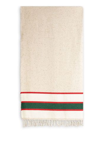 The House of Lyria Prua intarsia-knit striped blanket - Toni neutri