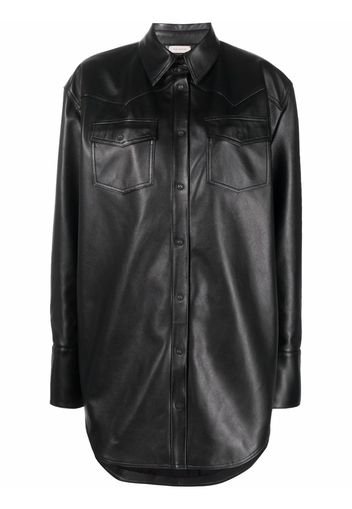 The Mannei Patras leather shirt - Nero