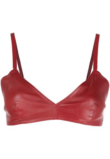 The Mannei Sierra leather cropped tank top - Rosso