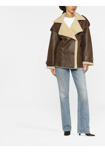 The Mannei Jordan short shearling coat - Marrone