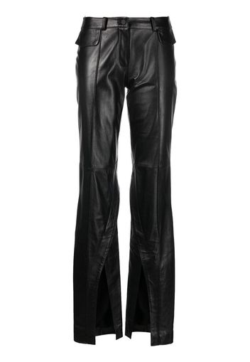 The Mannei slit-ankle leather trousers - Nero