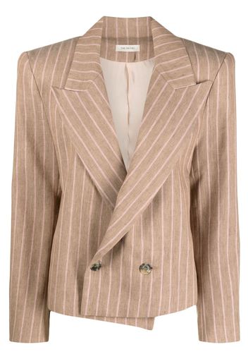 The Mannei Misos double-breasted linen blazer - Marrone