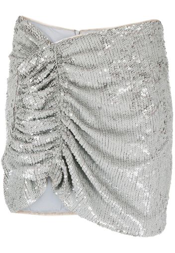 The Mannei ruched-detail sequined miniskirt - Grigio