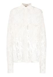 The Mannei sheer floral lace shirt - Bianco