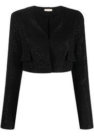 The Mannei Terras sequinned cropped blazer - Nero