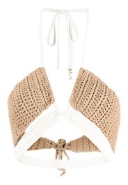 The Mannei Terri knitted halterneck bikini top - Marrone