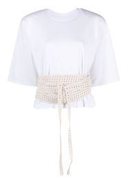 The Mannei Turso crochet-wrapping T-shirt - Bianco