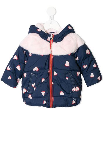 heart print puffer jacket