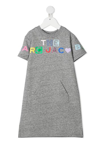 The Marc Jacobs Kids logo print pullover sweatshirt dress - Grigio