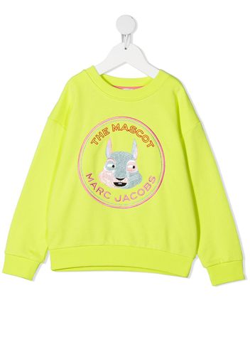 The Marc Jacobs Kids Mascot embroidered logo sweatshirt - Verde