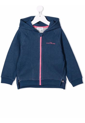 The Marc Jacobs Kids logo-print zip-up hoodie - Blu