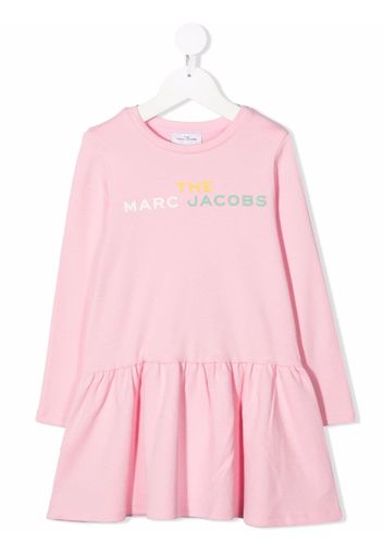 The Marc Jacobs Kids logo-print long-sleeved dress - Rosa