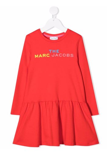 The Marc Jacobs Kids logo-print flared dress - Rosso