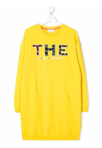 The Marc Jacobs Kids TEEN logo patch sweatshirt dress - Giallo