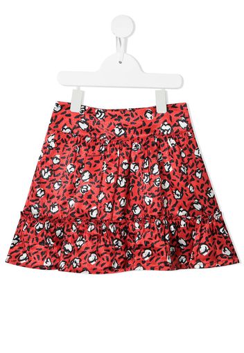 The Marc Jacobs Kids leopard-print flared skirt - Rosso