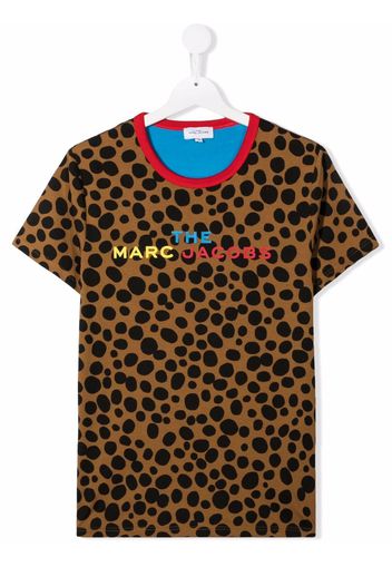 The Marc Jacobs Kids polka-dot lettering T-shirt - Marrone