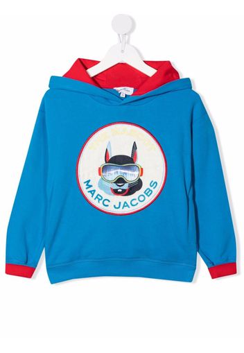 The Marc Jacobs Kids logo-patch hoodie - Blu