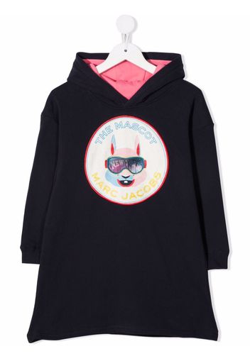 The Marc Jacobs Kids logo-patch hooded dress - Blu