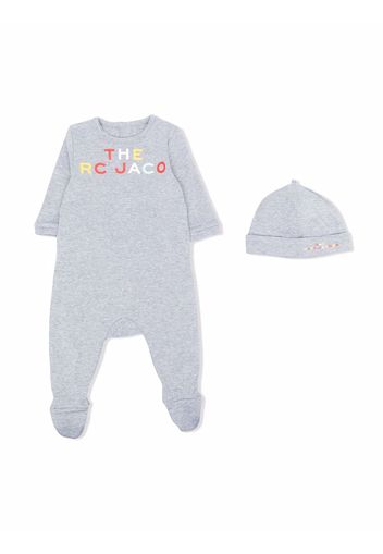 The Marc Jacobs Kids logo-print cotton babygrow set - Grigio