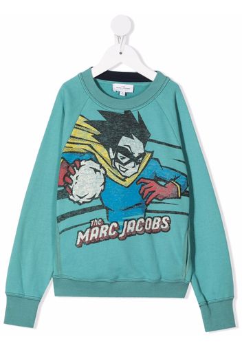 The Marc Jacobs Kids cartoon-print cotton sweater - Blu