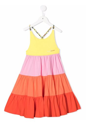 The Marc Jacobs Kids colour-block ruffled dress - Arancione